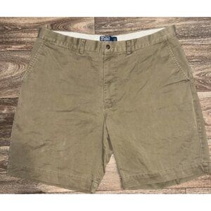 Polo Ralph Lauren Men's Classic Fit 9" Flat Front Dark Khaki Chino Shorts 38
